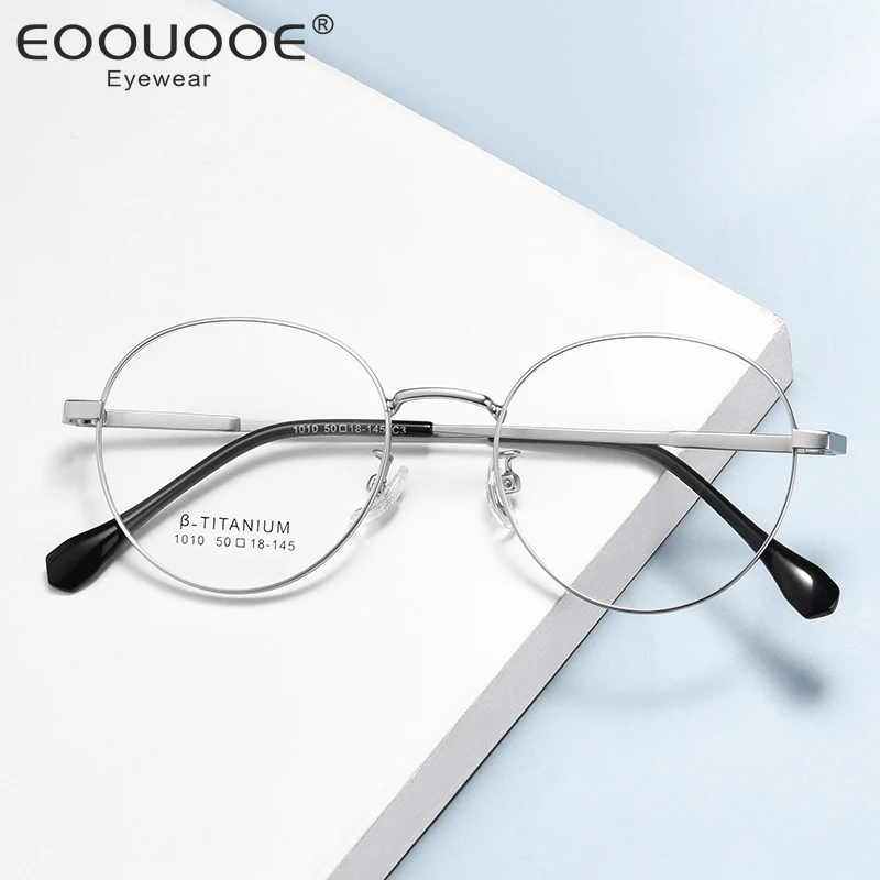 

50mm Round Glasses Frame Ultraviolet Rays Myopia Hyperopia Eyeglasses Clear Lenses Prescription Eyewear Black Silver Brown Gold