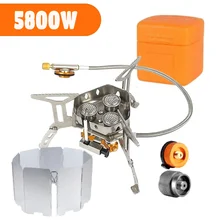 New Arrival Outdoor Portable Three Head Stove Camping Windproof Stove Camping Picnic Burner Outdoor Foldable Gas Stove