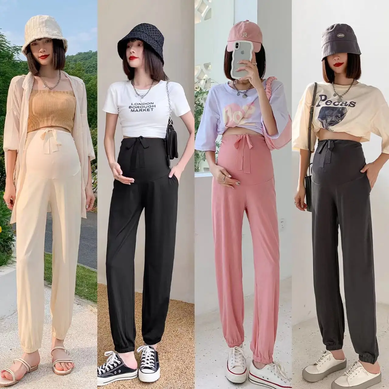 Summer Maternity Chiffon Pants Solid Color Ruffled Drawstring Hem Stretched Pregnant Woman Belly Pants Loose Pregnancy Trousers
Summer Maternity Chiffon Pants Solid Color Ruffled Drawstring Hem Stretched Pregnant Woman Belly Pants Loose Pregnancy Trousers