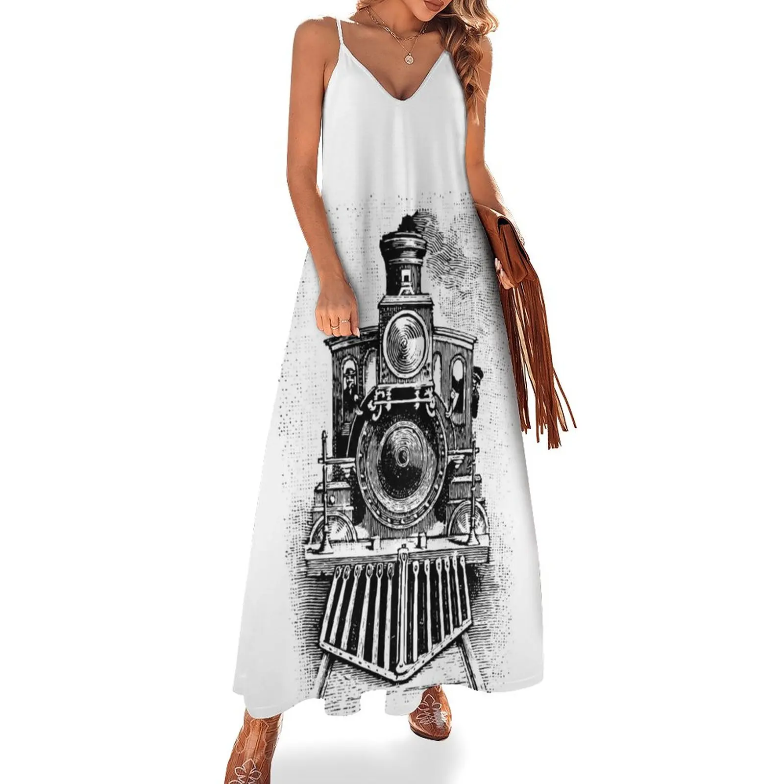 Vintage Locomotive Train - Front Facing Sleeveless Dress evening dresses ladies evening dress woman dress dresses
Vintage Locomotive Train - Front Facing Sleeveless Dress evening dresses ladies evening dress woman dress dresses