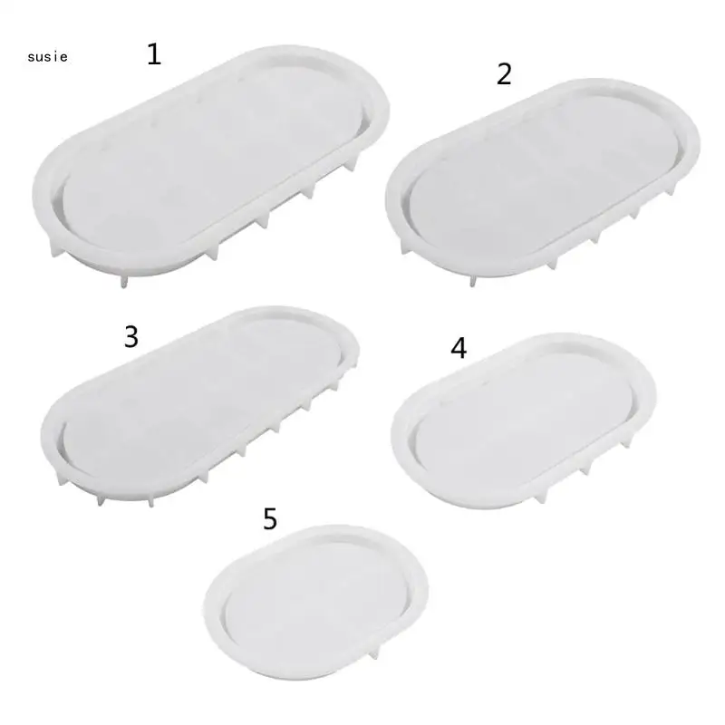 

X7YA Oval Silicone Mold DIY Ashtray Cement Plaster Tray Mould Epoxy Resin Casting Molds Craft Home Decor