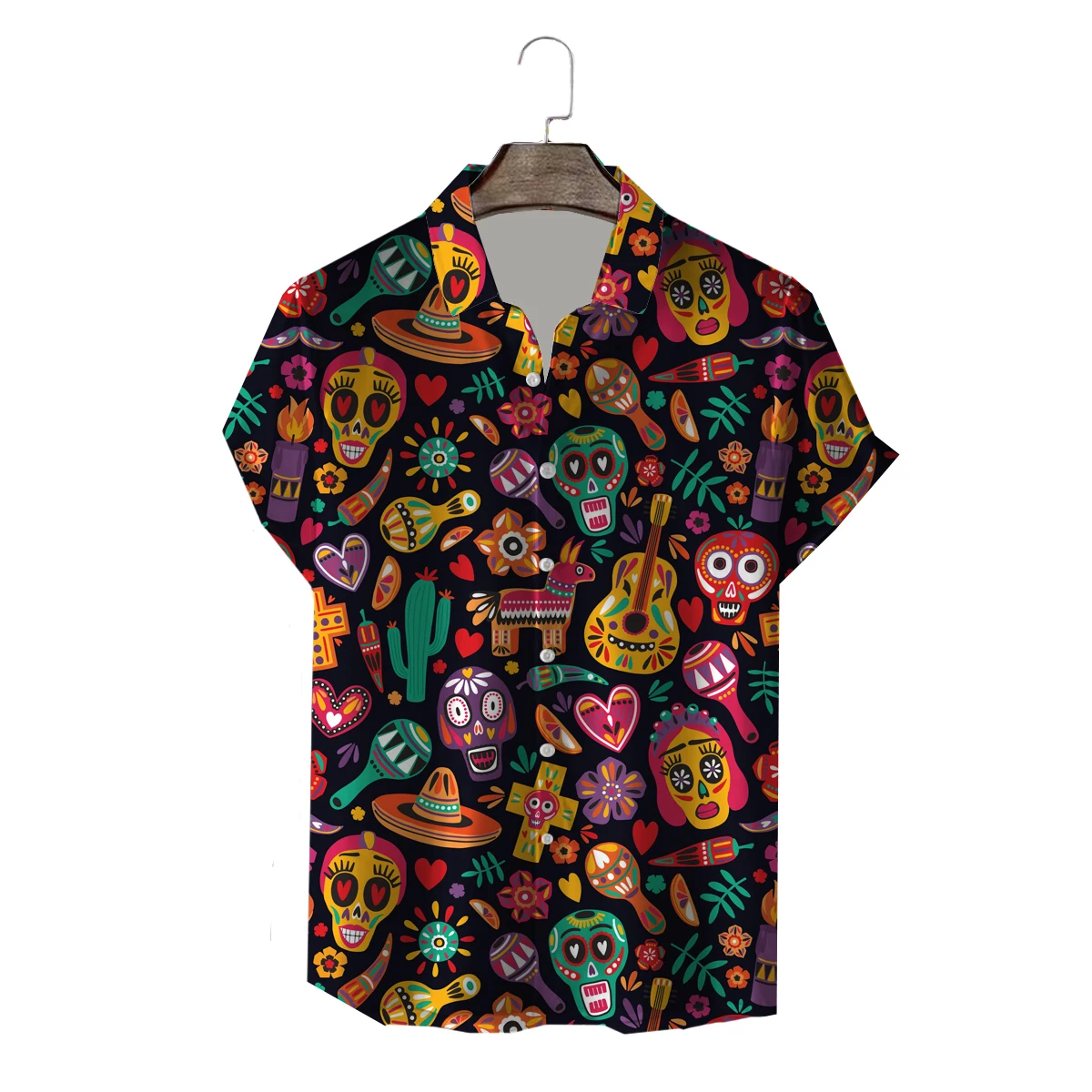 

Летняя гавайская рубашка y2k с черепом для мужчин, Пляжная рубашка с 3d принтом, повседневная мужская рубашка на пуговицах с коротким рукавом, женская блуза оверсайз