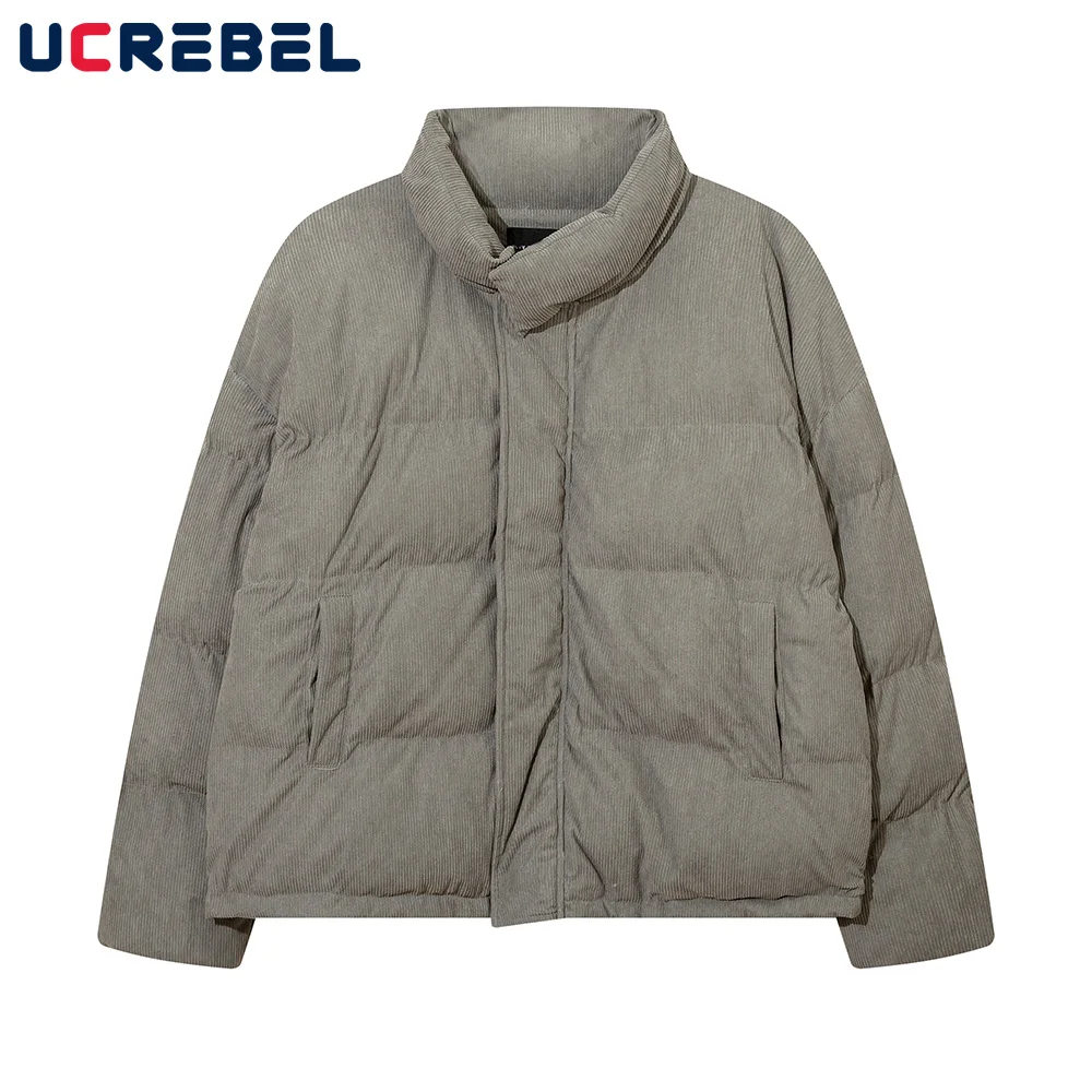Solid Color Corduroy Padded Jacket Mens Streetwear Winter Loose Stand Collar Long Sleeve Thick Warm Outerwear Men Quilted Jacket
Solid Color Corduroy Padded Jacket Mens Streetwear Winter Loose Stand Collar Long Sleeve Thick Warm Outerwear Men Quilted Jacket