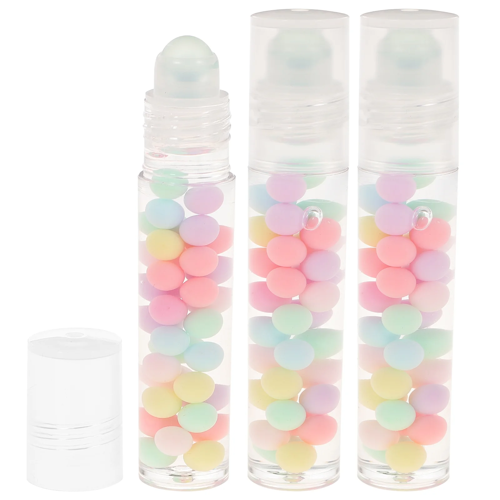 

3 Pcs Colorful Ball Lip Gloss Clear Portable Moisturizing Glitter Lipstick Care Glossy Plastic Bulk Miss Tint