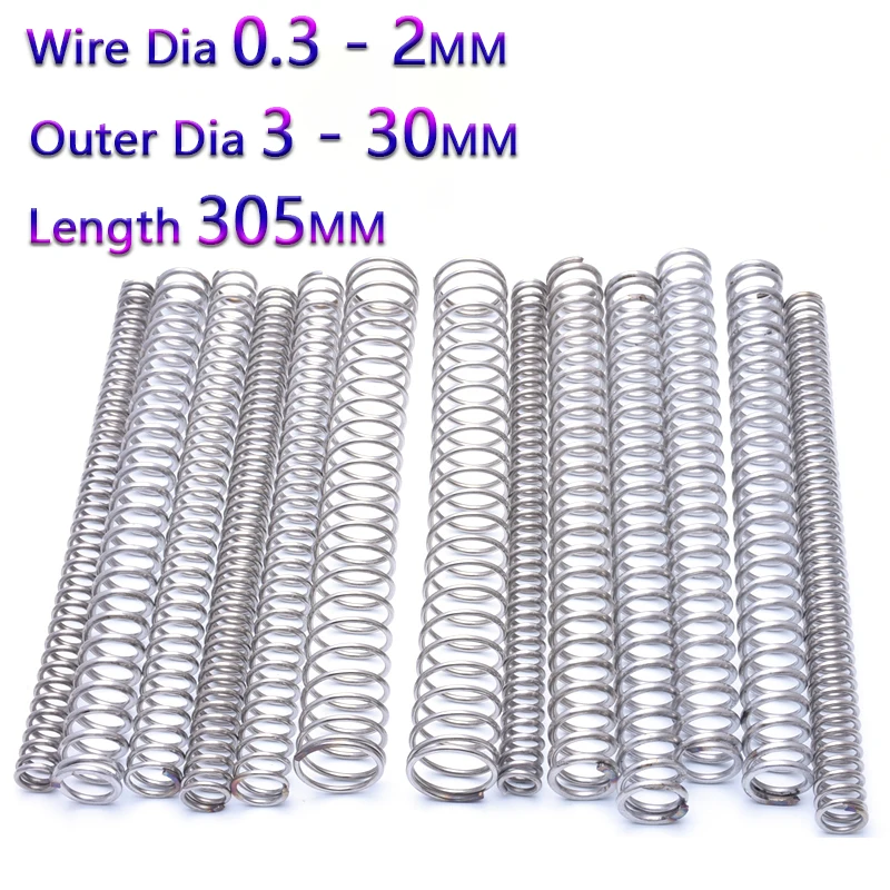 3/5Pc 304 Stainless Steel Compression Spring 0.3 0.4 0.5 0.6 0.7 0.8 1 1.2 1.5 2mm Wire Dia Y Type 3-30mm Outer Dia 305mm Length
3/5Pc 304 Stainless Steel Compression Spring 0.3 0.4 0.5 0.6 0.7 0.8 1 1.2 1.5 2mm Wire Dia Y Type 3-30mm Outer Dia 305mm Length