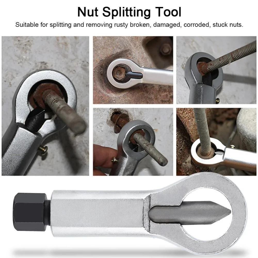 

Nut Splitter Tools Duty Rust Resistant Damaged Nut Splitter Remover Rusty Nuts Splitter Spanner Remove Cutter Tool Steel Wrench
