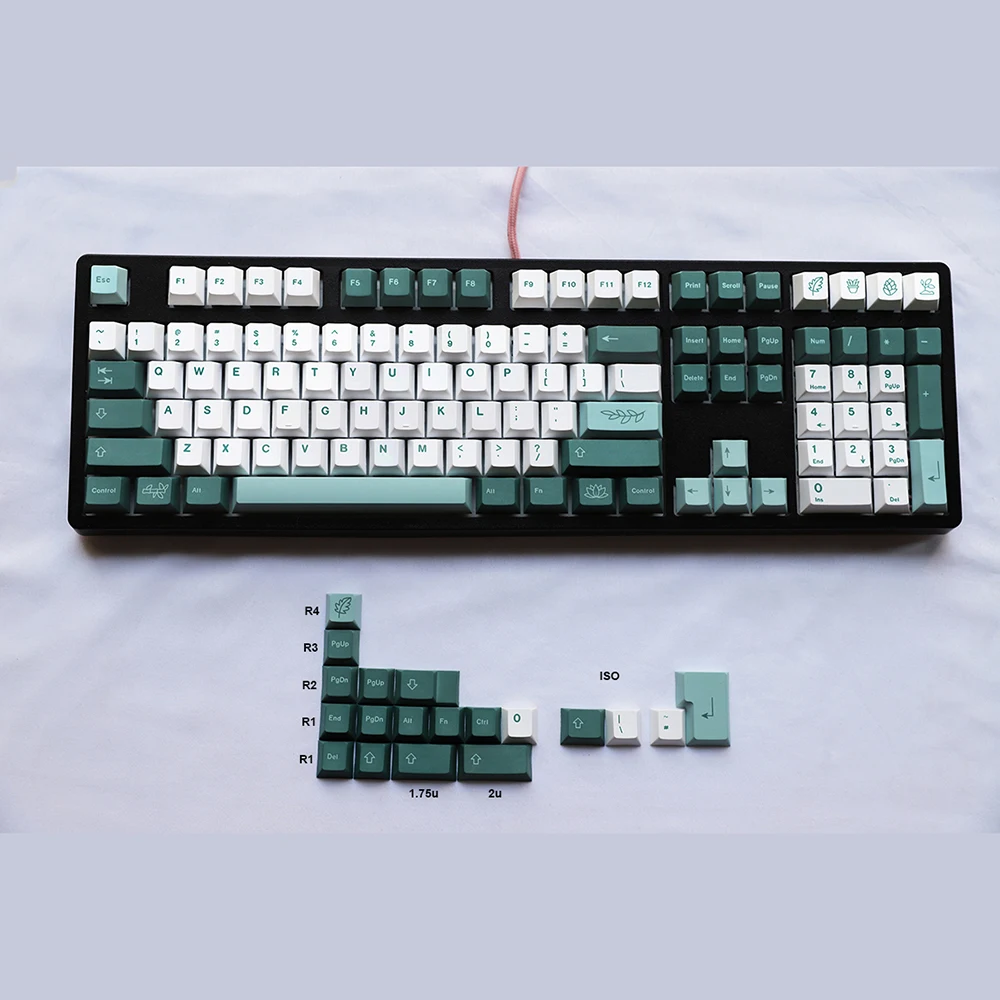 

PBT Dye-sub Botanical Theme Keycaps for Cherry MX Switches Fit 61 63 64 67 68 84 87 96 108 Etc. Mechanical Keyboards