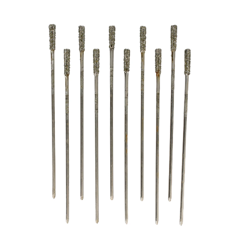 

10pc Diamond Coated Drill Bit Set Tipped Drill Bit For Jade Agate Stone Crystal Jewelry Glass Drilling Hole Saw 1.2-2.4mm Tool