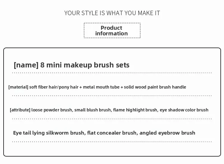 8 Pcs Mini Soft Wooden Makeup Brush Set - Powder,Stippling,Eyeshadow,Blush,Highlighter,Contour,Blending Brushes 36