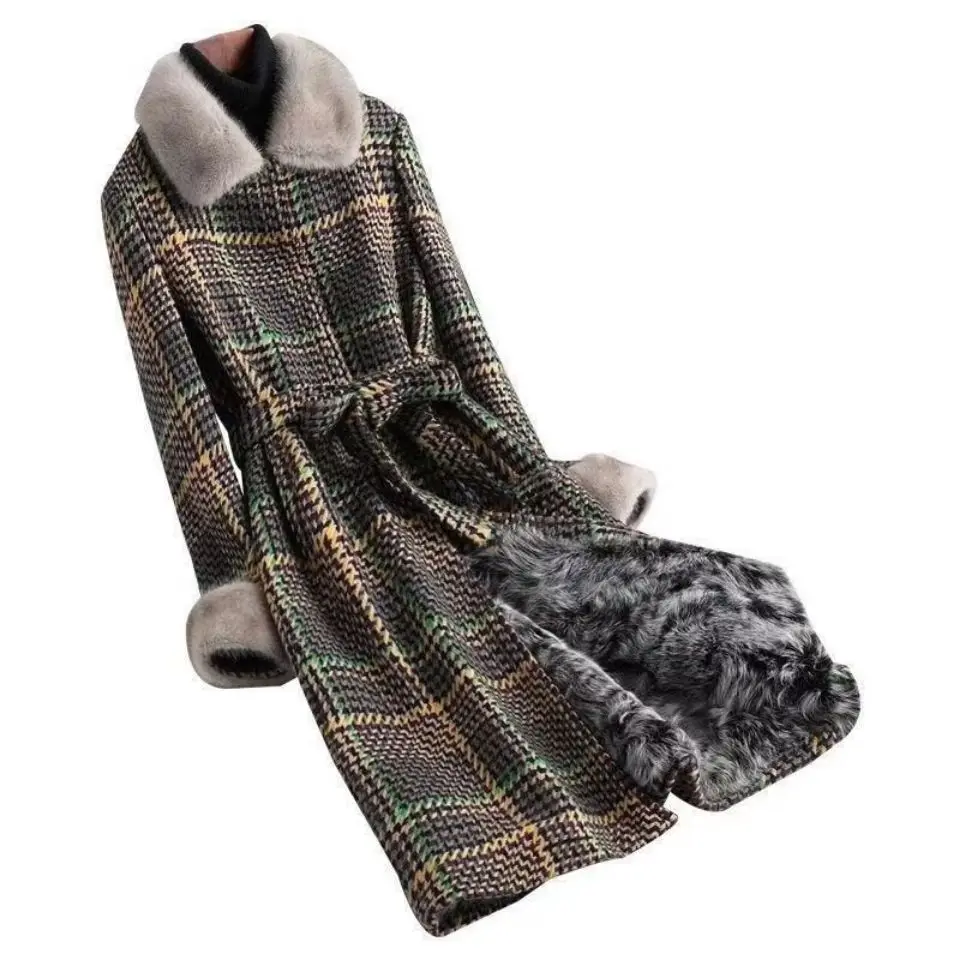 New Elegant Long Winter Faux Fur Beige Tweed Coat Casual Women Fashion Plush High Quality Thick Warm coatC25
New Elegant Long Winter Faux Fur Beige Tweed Coat Casual Women Fashion Plush High Quality Thick Warm coatC25
