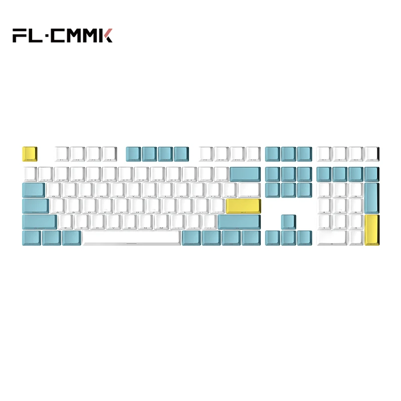 

FL·ESPORTS 108 Key PBT Keycaps Two-color Injection Molding Side Engraved Light Transmission Keycap For MX Mechanical Keyboard