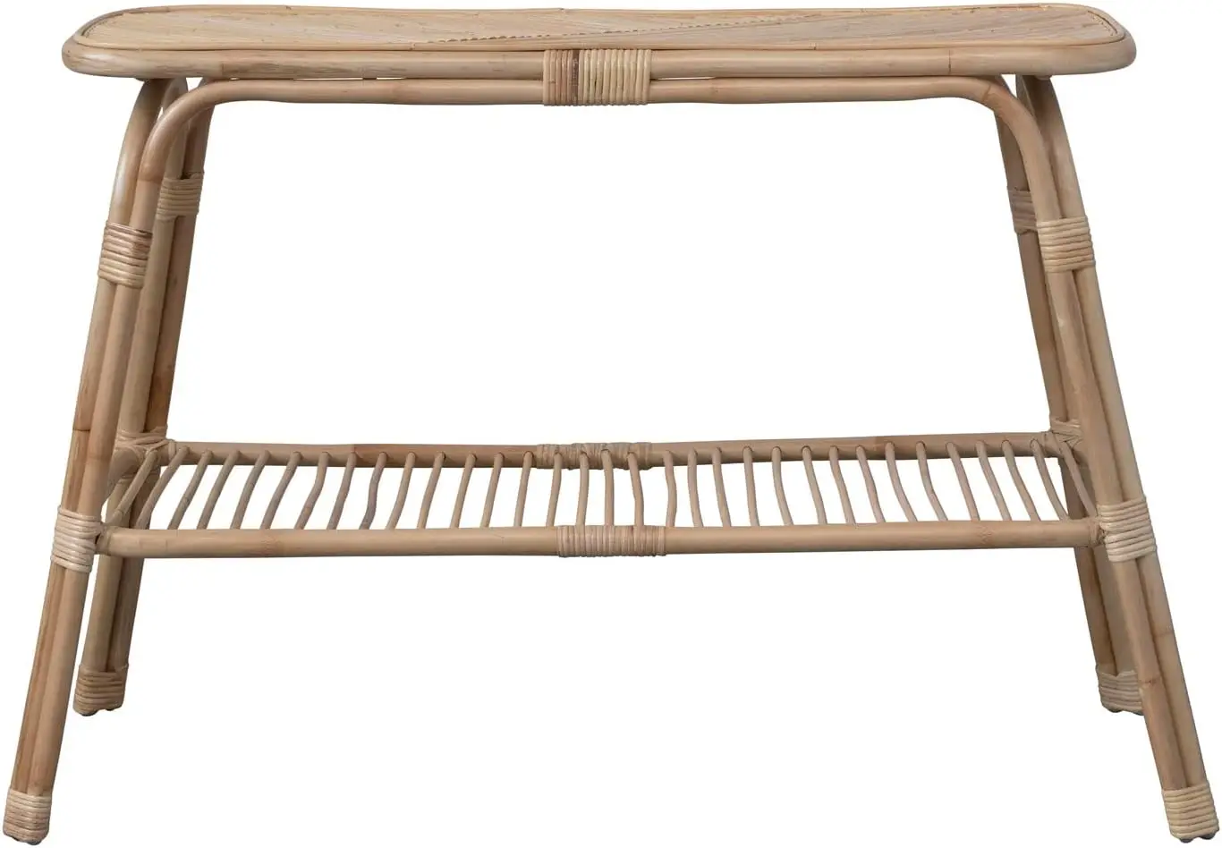 

Creative Co-Op Hand-Woven Rattan Shelf Console Table, 44" L x 18" W x 30" H, Natural