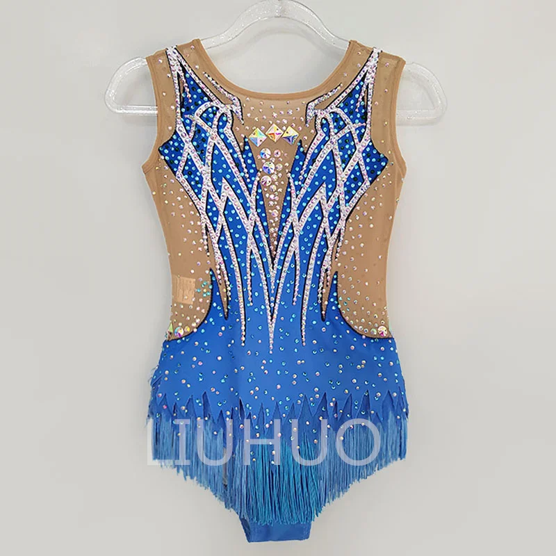 LIUHUO Rhythmic Gymnastics Leotards Blue Print Shiny Rhinestones Girls Competition Performance
LIUHUO Rhythmic Gymnastics Leotards Blue Print Shiny Rhinestones Girls Competition Performance