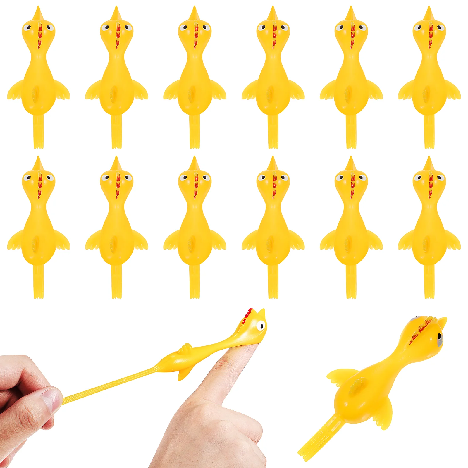 

Flick Chickens Rubber Stretchy Flying Chickens Fingers Stretchy Chicks Rubber Chicken Ornament Chickens Flick Favors