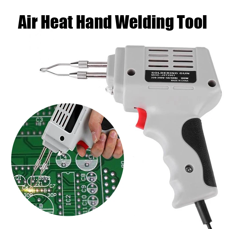 Selling Electrical Soldering Iron Gun Hot Air Heat Gun Hand Welding Tool With Solder Wire Welding Repair Tools Kit EU 220V 100W
Selling Electrical Soldering Iron Gun Hot Air Heat Gun Hand Welding Tool With Solder Wire Welding Repair Tools Kit EU 220V 100W