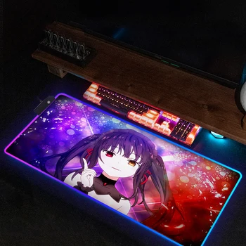 게이머 컴퓨터 마우스 패드, 도키사키 쿠루미스 데스크 액세서리, 마우스 패드, RGB 키보드, PC 캐비닛 매트, 게임 Xxl 애니메이션 카펫