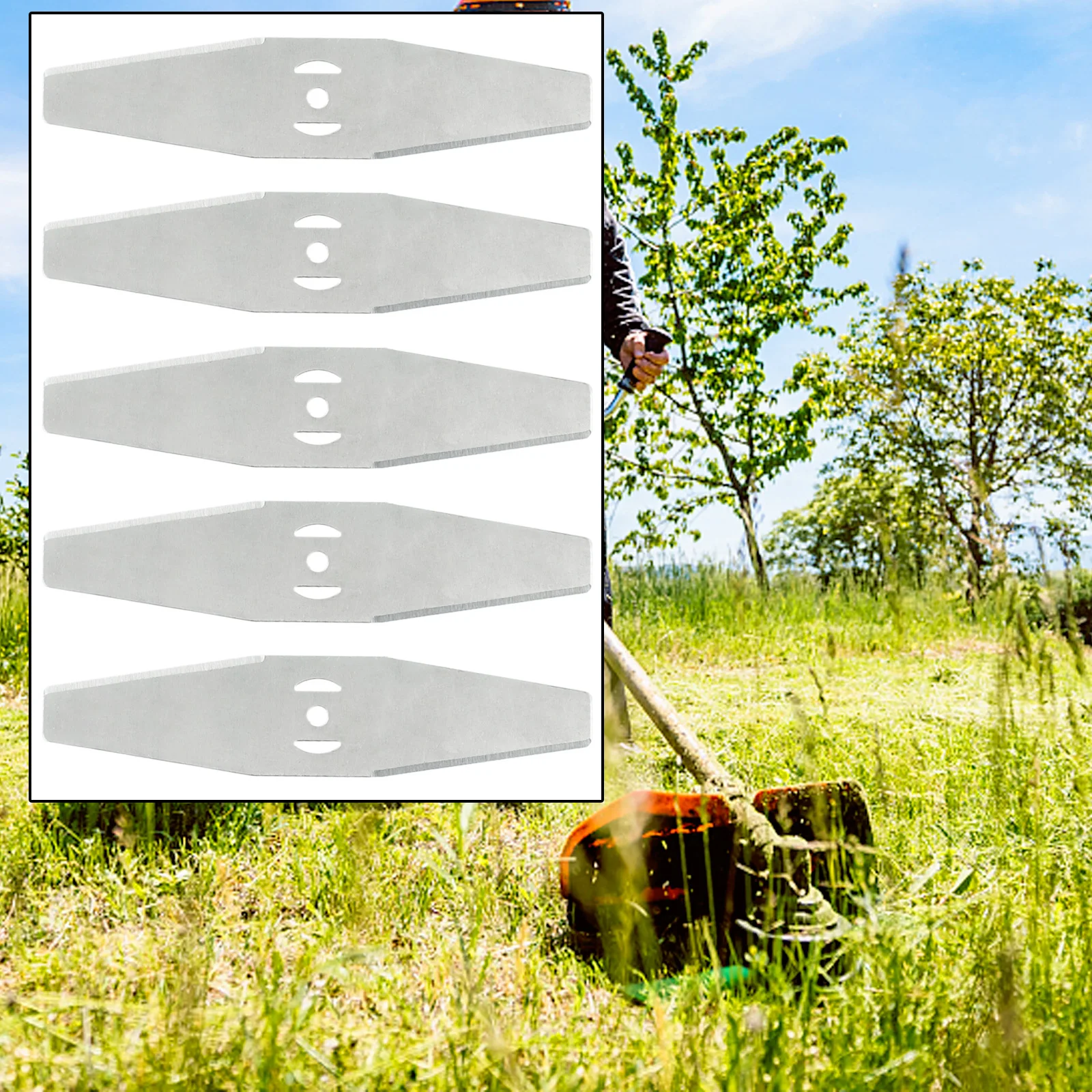 5 Pcs Metal Grass String Trimmer Head Blade Replacement Straight Saw Blades Lawn Mower Fittings Grass Cutting Garden Tool Parts
5 Pcs Metal Grass String Trimmer Head Blade Replacement Straight Saw Blades Lawn Mower Fittings Grass Cutting Garden Tool Parts