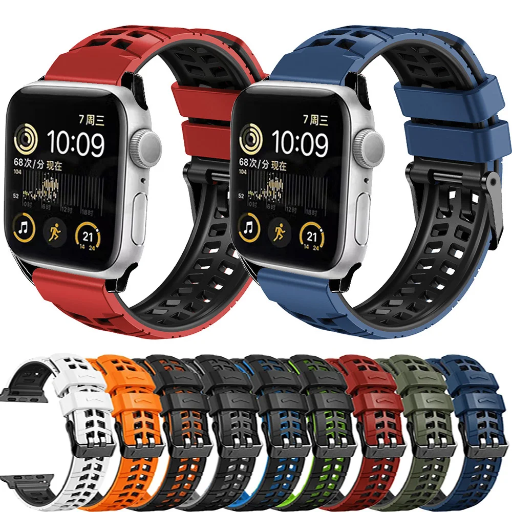 

Sports Strap For Apple Watch Ultra Band 49mm 45mm 44mm 42mm Breathable Silicone Watchband Bracelet iWatch serie 3 4 5 6 7 8 9 SE