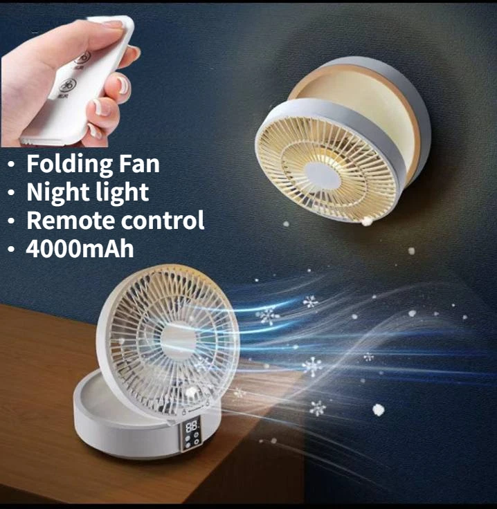 Remote Control Wireless Circulating Air Cooling Fan with LED Light USB Folding Electric Wall-mounted Fan Portable Desktop Fan
Remote Control Wireless Circulating Air Cooling Fan with LED Light USB Folding Electric Wall-mounted Fan Portable Desktop Fan