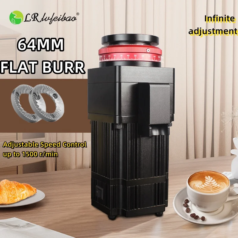 

LRlufeibao JT64 Electric Coffee Grinder Small Household Commercial Coffee Mill Fineness Adjustment 110-220v For Espresso Grinder