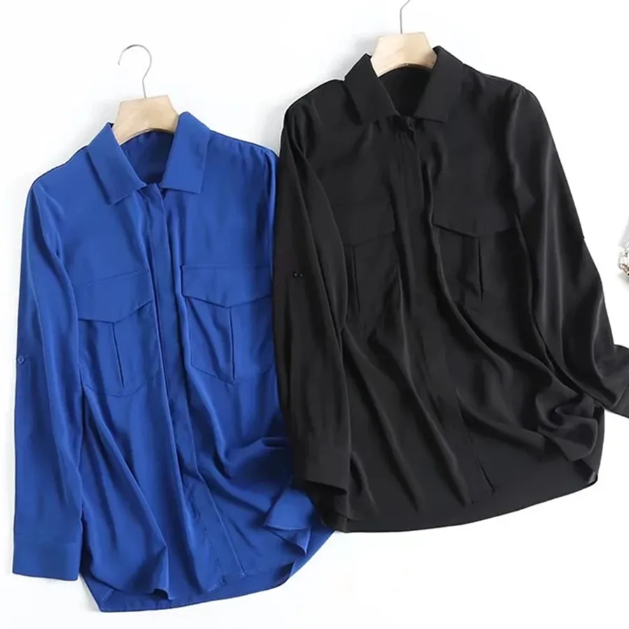Withered England Style Simple High Street Vintage Pockets Chiffon Long Sleeve Fashion Causal Shirt blouse Women Tops
Withered England Style Simple High Street Vintage Pockets Chiffon Long Sleeve Fashion Causal Shirt blouse Women Tops