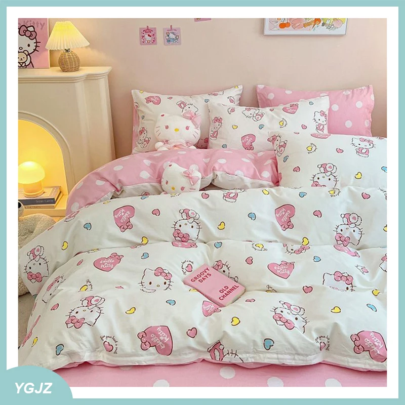 Hello Kitty Bedding Quilt Cover 4pcs/set Cartoon Kawaii Student Bedding Kid Soft Microfiber Bedspread Lightweight Coverlet Gifts
Hello Kitty Bedding Quilt Cover 4pcs/set Cartoon Kawaii Student Bedding Kid Soft Microfiber Bedspread Lightweight Coverlet Gifts
