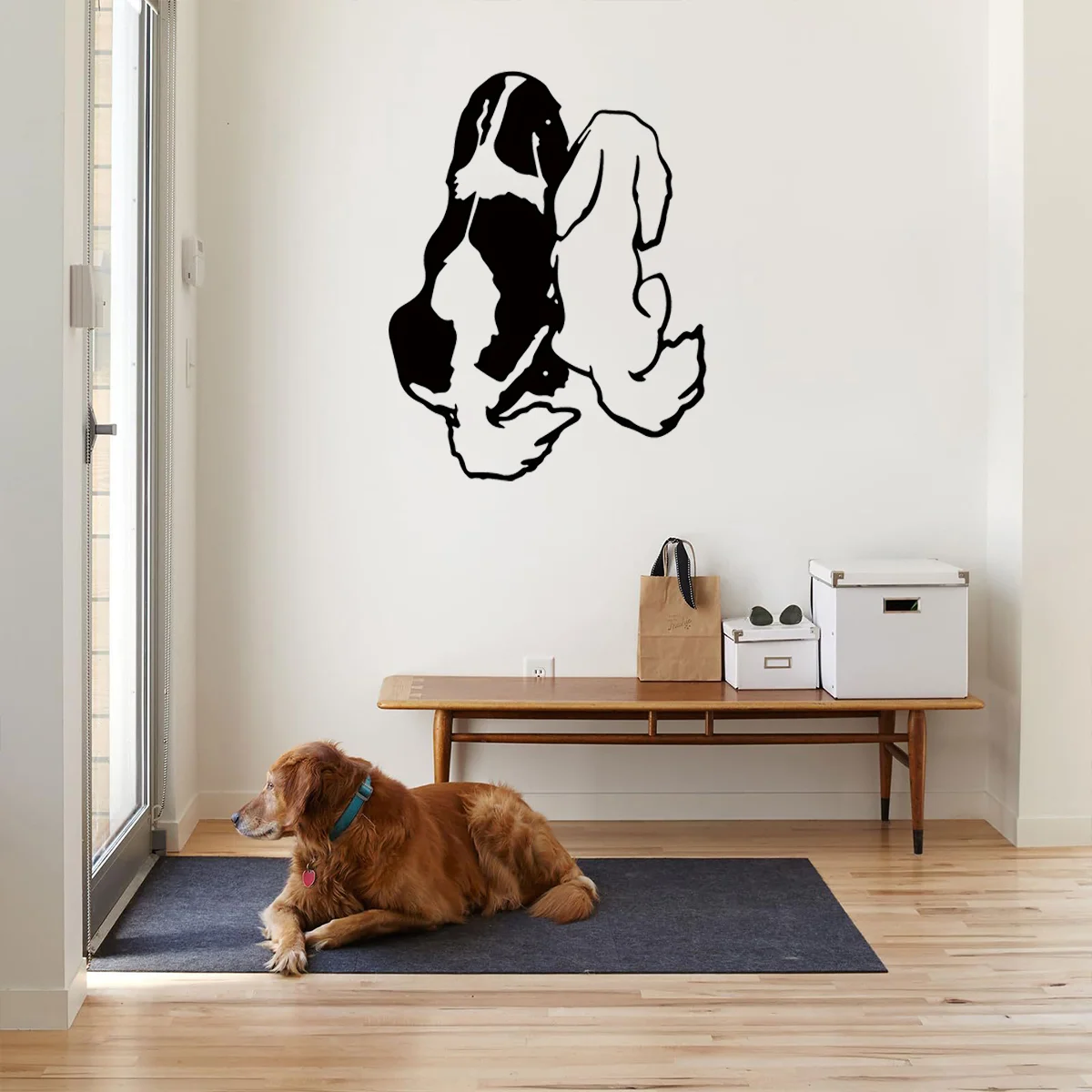 

Cute Dog Metal Wall Hanging Art Iron Art Silhouette Animal Minimalist Abstract Line Home Decor Create A Warm Atmosphere for Home