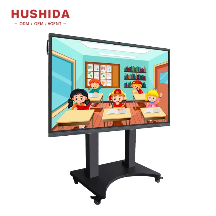

HUSHDIA Interactive Boards Factory for Sale Smart White Board Interactive Whiteboard 86 Inch with Camera