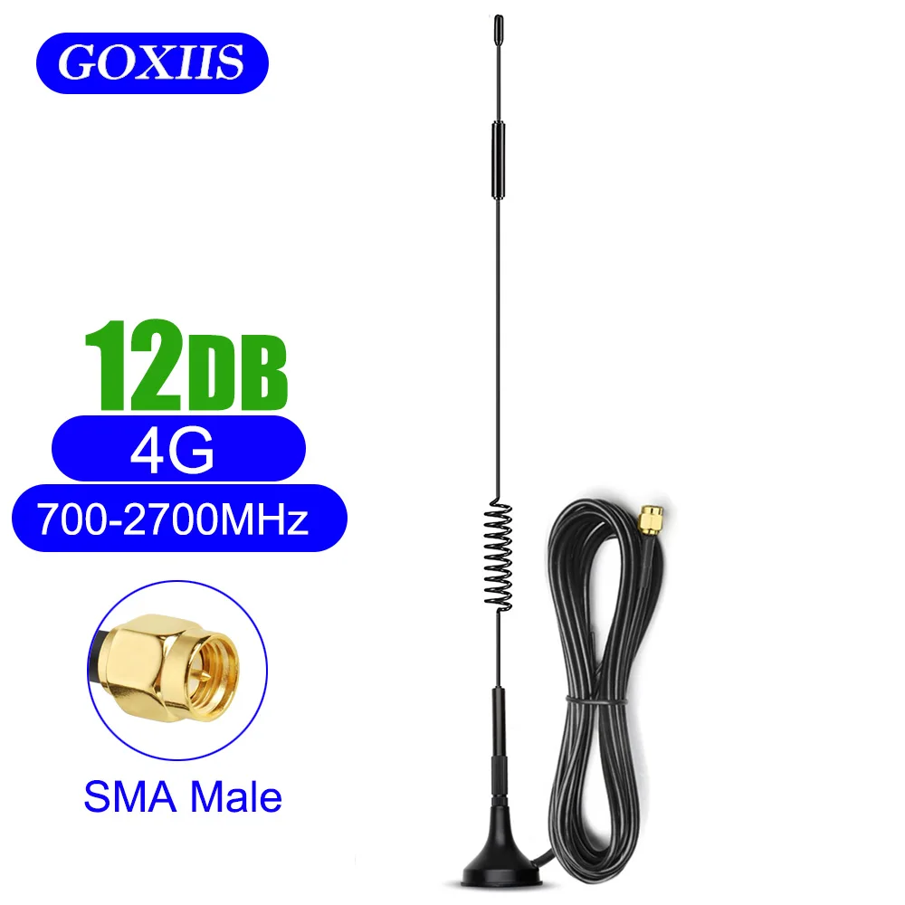

4G 3G 2G Antenna 12dBi High Gain 3M 5M Cable SMA Male Connector 700-2700MHz GSM External Router LTE Antenna Signal Booster