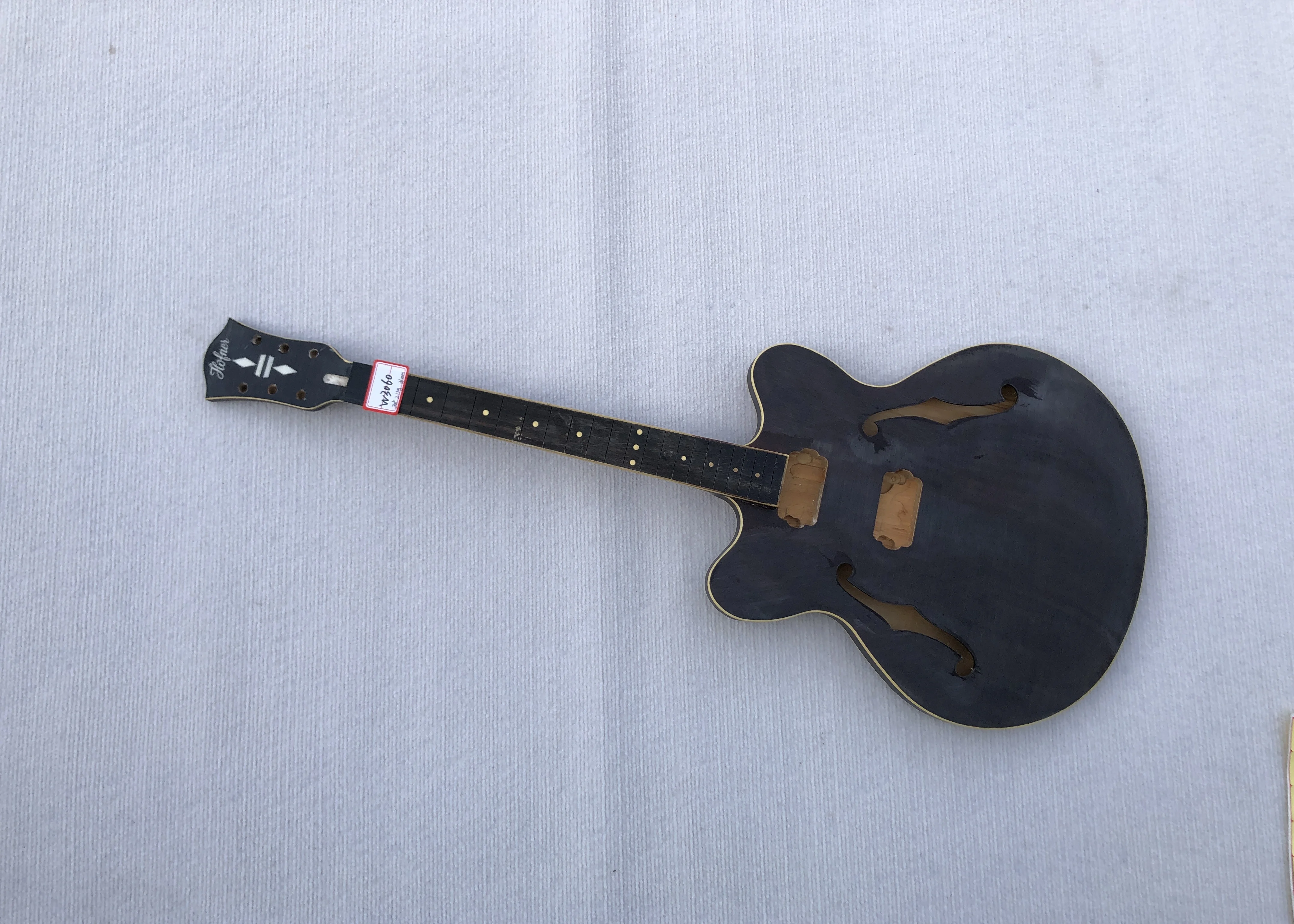

DIY Hofner Verythin Electric Jazz Guitar without Flame Maple Top&Back Hardwares in Stock Discount Free Shipping w3060