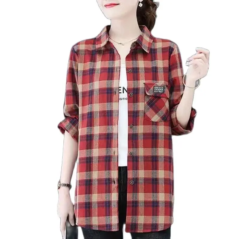 New Women's Long-sleeved Long-sleeved Mother's New Plaid Coat With Spring And Summer Sun Protection And Age-reducing Joker Shirt
New Women's Long-sleeved Long-sleeved Mother's New Plaid Coat With Spring And Summer Sun Protection And Age-reducing Joker Shirt