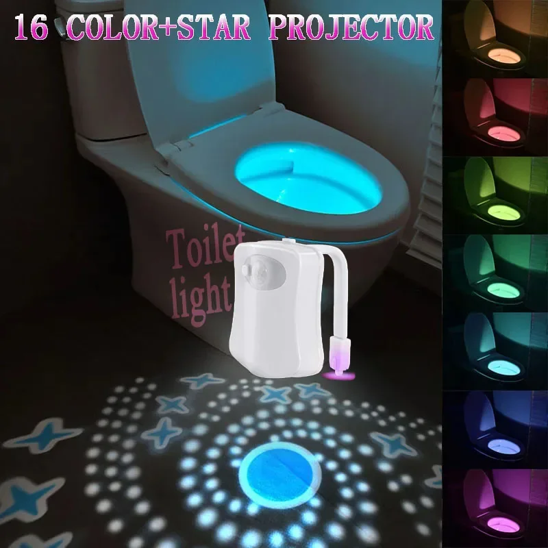 

Smart Motion Sensor Toilet Seat Night Light 16 Colors Waterproof Backlight For bathroom Toilet Bowl LED Lamp WC Light