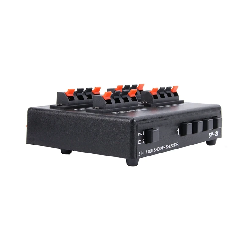 SP-24 Mini 2-IN-4-OUT Stereo Audio Selector Amplifier Switcher Box Speaker Splitter Easy Install
SP-24 Mini 2-IN-4-OUT Stereo Audio Selector Amplifier Switcher Box Speaker Splitter Easy Install