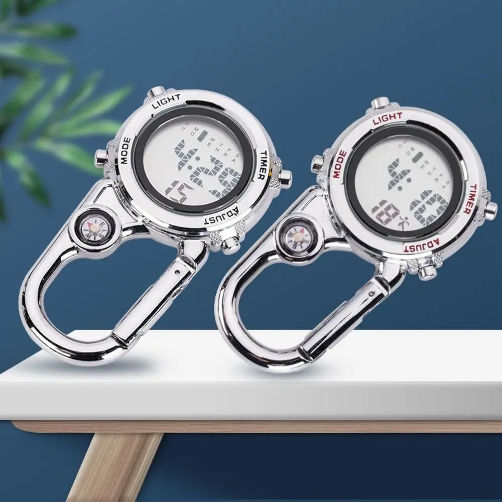 

Часы наручные с карабином, Цифровые многофункциональные карманные ударопрочные светящиеся наручные часы для скалолазания, походов