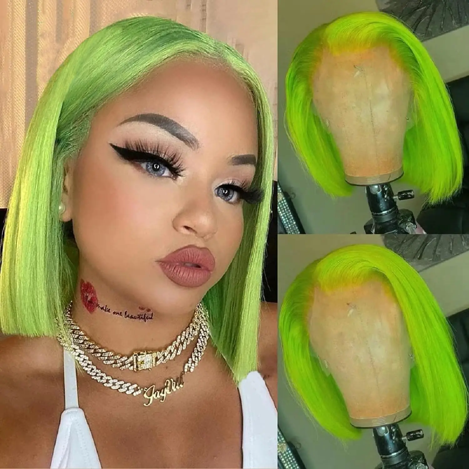 Brazilian Straight Short Bob Wig Lace Front Wig Human Hair Wigs Color 613 Green HD Ombre Straight 13x4 Lace Frontal Wigs
Brazilian Straight Short Bob Wig Lace Front Wig Human Hair Wigs Color 613 Green HD Ombre Straight 13x4 Lace Frontal Wigs