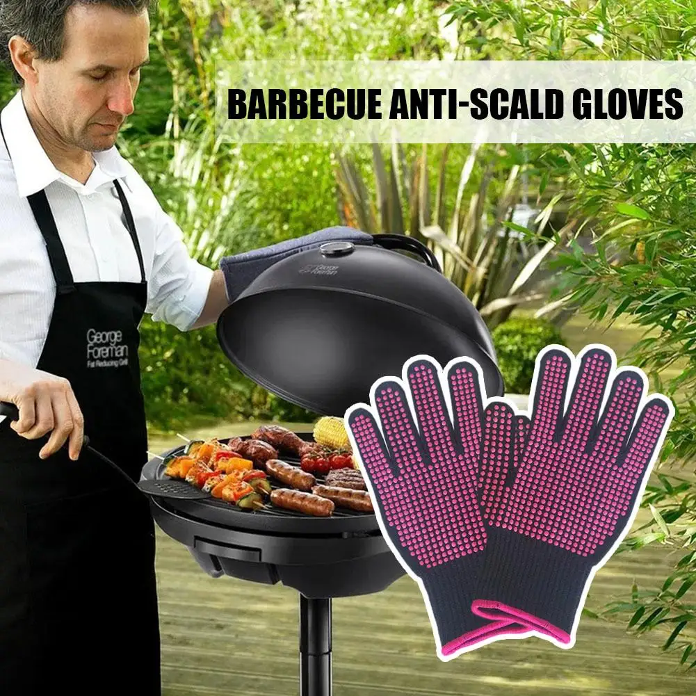 

1 Pair Barbecue Anti-scald Gloves Heat Glove Resistant Bbq Oven Gloves Kitchen Fireproof Gloves Anti-slip Gloves For Cookin N0l6