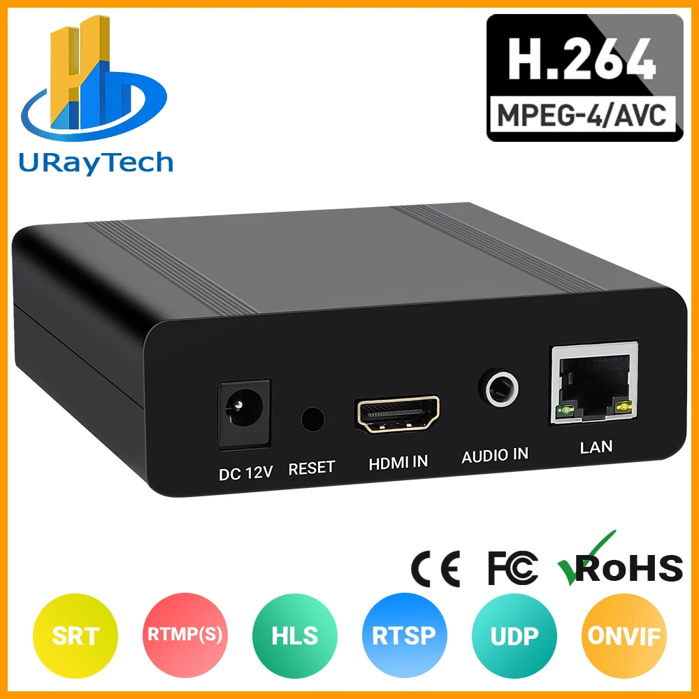 

HEVC H.265 H.264 Video Encoder Support HDCP HDMI to IP Live Streaming Encoder IPTV Hardware RTMP RTSP HLS UDP SRT RTMPS Streamer