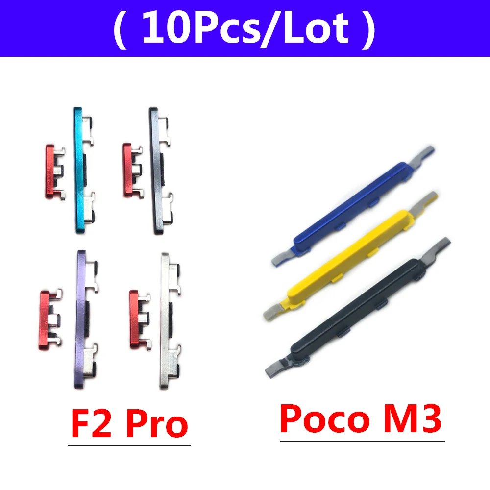 10Pcs/Lot, Side Keys Power and Volume Buttons For Xiaomi Poco M3 F2 Pro Replacement Parts TelePhone Phone Replacement
10Pcs/Lot, Side Keys Power and Volume Buttons For Xiaomi Poco M3 F2 Pro Replacement Parts TelePhone Phone Replacement