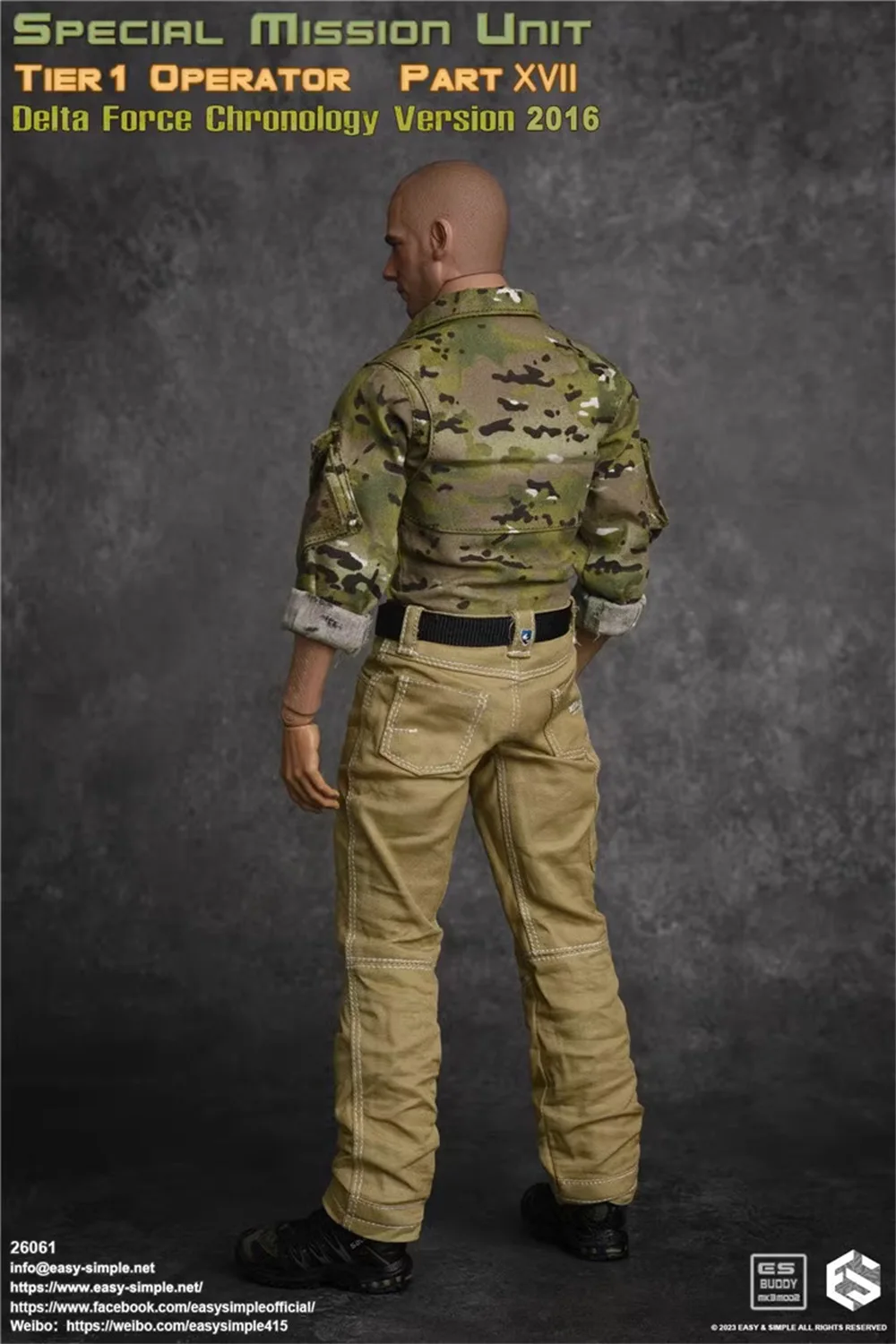 

1/6 Easy&Simple ES 26061 US. Special Mission Unit Soldier Coat Tops Pant with Belt For 12" COO DAM 3A BD001 Action Doll Collect