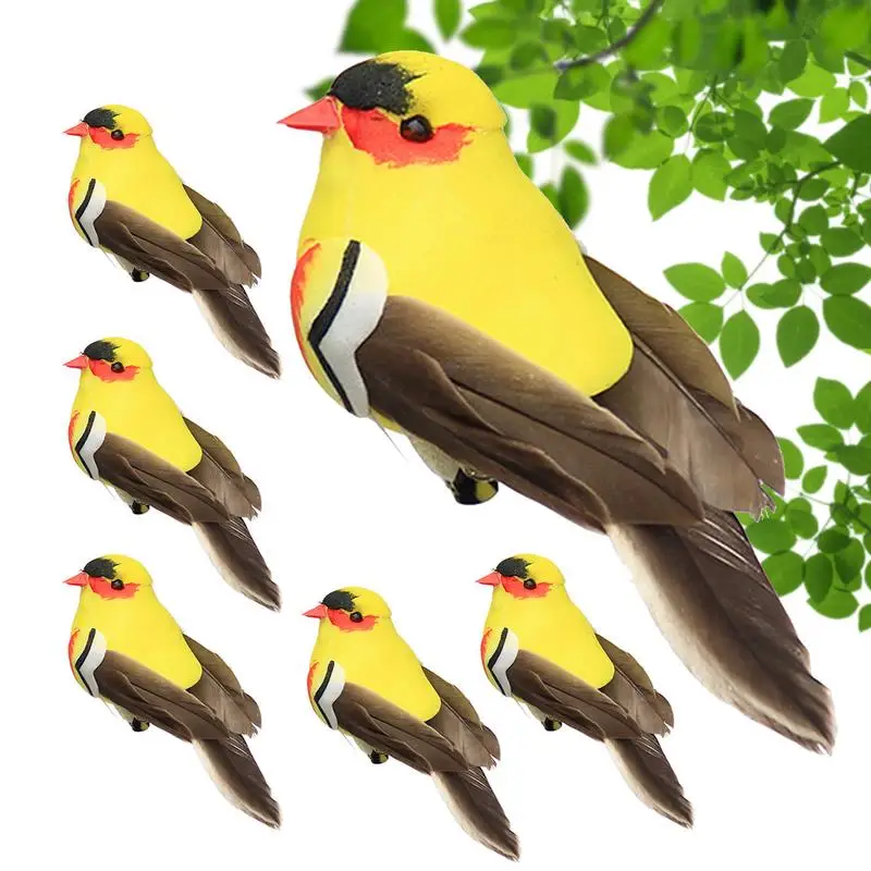 Realistic Artificial Birds with Feathers 6PCS Yellowbird Clip-On Ornaments Colorful Decorative Birds for Christmas Wedding
Realistic Artificial Birds with Feathers 6PCS Yellowbird Clip-On Ornaments Colorful Decorative Birds for Christmas Wedding