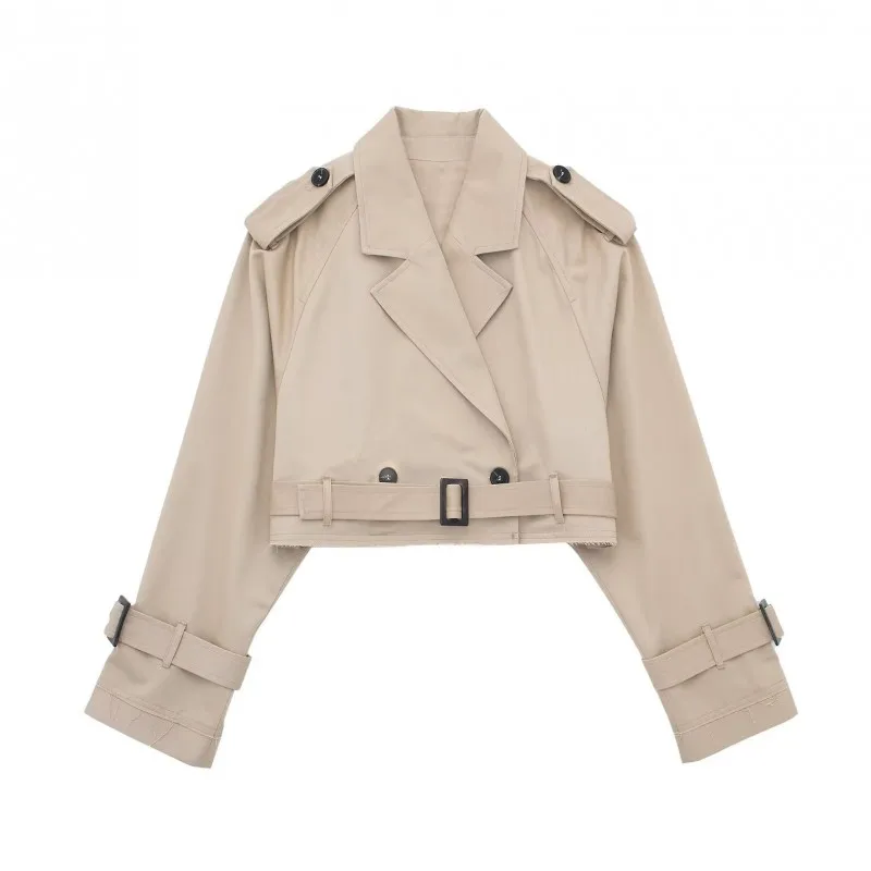 Women's Chic Vintage Trench Jacket With Belt Cropped Notched Neck Long Sleeve Lady Coat Fashion Female Outfits
Women's Chic Vintage Trench Jacket With Belt Cropped Notched Neck Long Sleeve Lady Coat Fashion Female Outfits