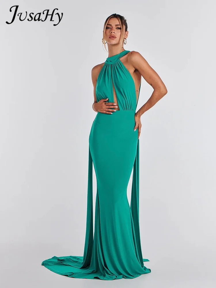 JusaHy Women's New Y2K Spaghetti Strap Lace-up Maxi Dresses Elegant Backless Chic Dress Halter Sexy Robe Beach Vacation Holiday
JusaHy Women's New Y2K Spaghetti Strap Lace-up Maxi Dresses Elegant Backless Chic Dress Halter Sexy Robe Beach Vacation Holiday