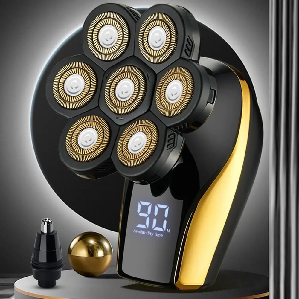Multifunction Rechargeable Portable Rotary Electric Shaver Razor Shaver Head 7 Head Razor LCD Digital Display 
Multifunction Rechargeable Portable Rotary Electric Shaver Razor Shaver Head 7 Head Razor LCD Digital Display
