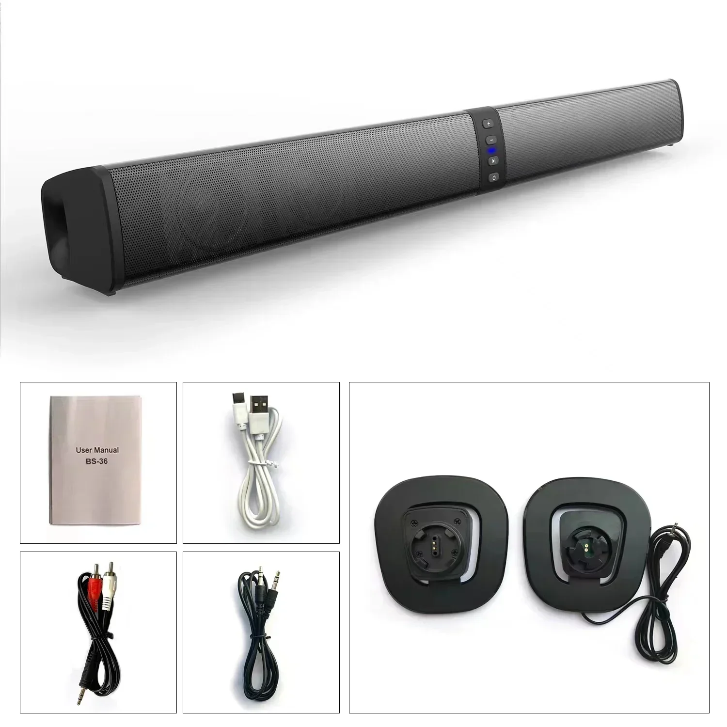 

40W TV Echo Wall Wireless Bluetooth Sound Bar Home Multi functional Folding 3D Stereo Surround Suitable for Computers FM/TWS/TF