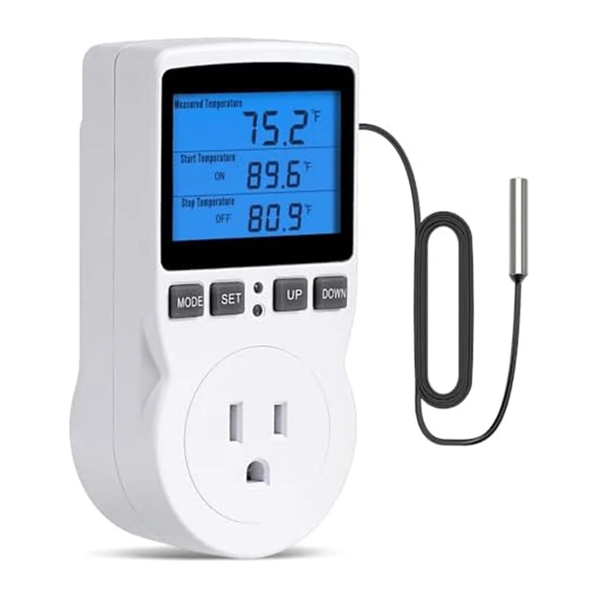

Подключаемый термостат с контроллером температуры, таймер управления нагревом и охлаждением, 1800 Вт, 110 В, 15 А, дисплей с подсветкой, вилка стандарта США