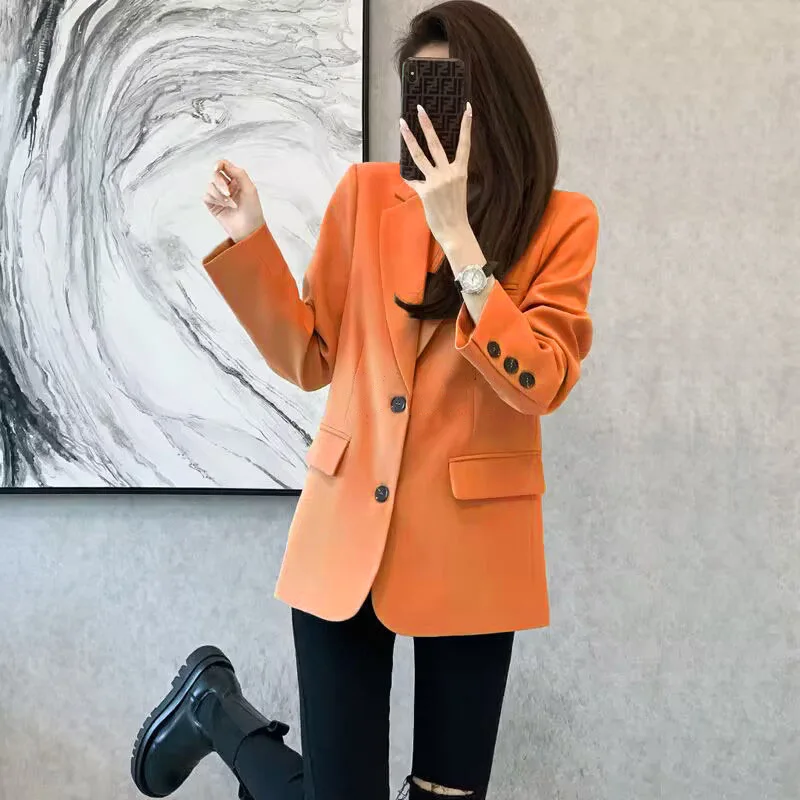 Women Blazer Casual Jacket Multi-Color Pocket All-Match Long Sleeved OL Autumn Winter Elegant Office Lady Coat Loose Solid Thin Women Blazer Casual Jacket Multi-Color Pocket All-Match Long Sleeved OL Autumn Winter Elegant Office Lady Coat Loose Solid Thin
