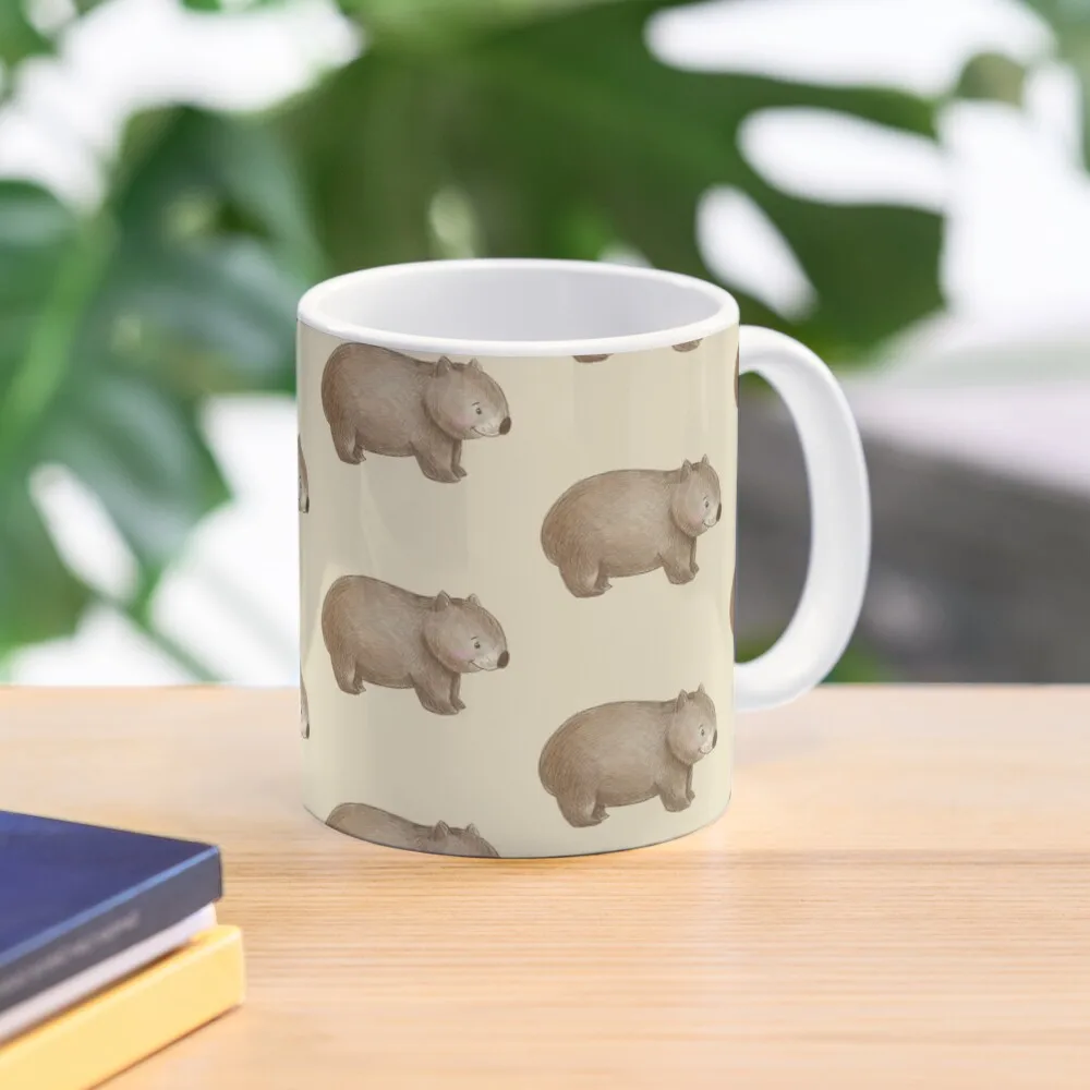 

Aussie Animals: Wombat Coffee Mug Kawaii Cups Customizable Cups Large Porcelain Mug