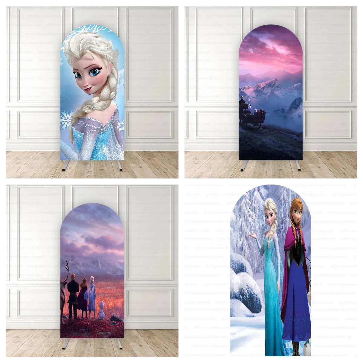 

Disney Baby Shower Cartoon Birthday Party Photography Ice Olaf Princess Girl Frozen Anna Elsa Arch Backdrop Background Decor