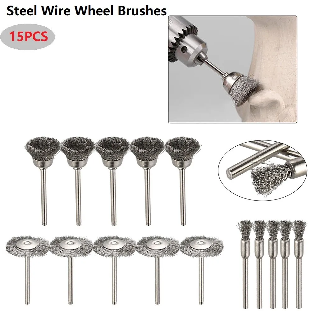 15pcs/Set Steel Wire Brush Polishing Wheels Kit For Rotary Tool Drill Bit Bowl Type Grinding Head Electric Grinder Rust Removal
15pcs/Set Steel Wire Brush Polishing Wheels Kit For Rotary Tool Drill Bit Bowl Type Grinding Head Electric Grinder Rust Removal