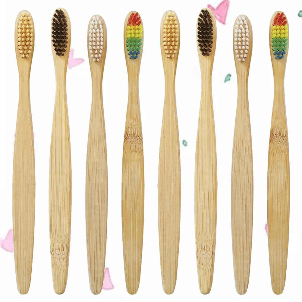 

20PCS Natural Friendly Travel Biodegradable Toothbrushes for Travel Home Use- Circle End